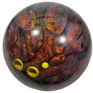 Columbia 300 Big Shot Bowling Ball 14 lb 15 oz Orange Black Swirl USBC